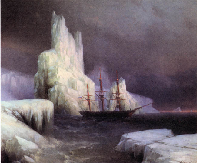 И. Айвазовский. Ледяные горы в Антарктиде.